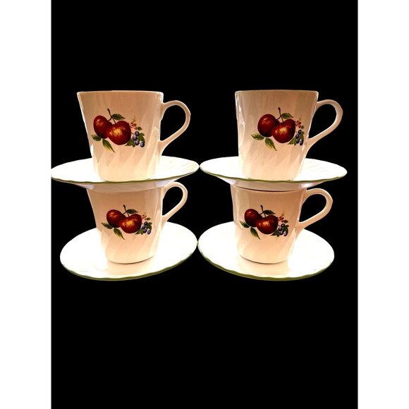 Corelle Coordinates Stoneware Cup & Saucer Set Of 8- 4 Each Chutney Design #3 - Picture 1 of 9